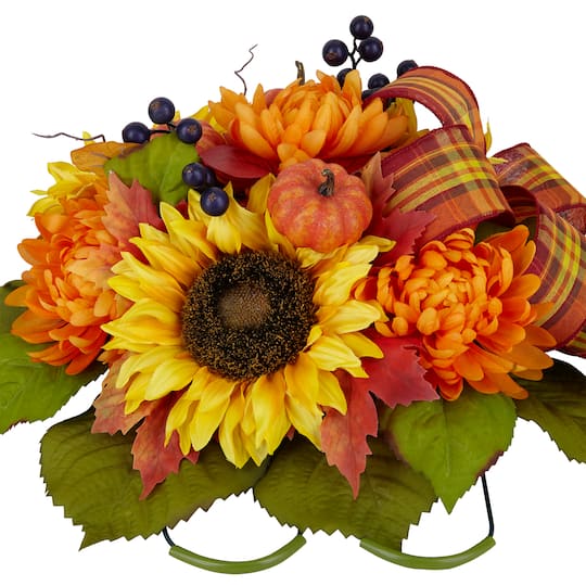 17" Yellow Sunflower & Pumpkin Mix Saddle by Ashland®